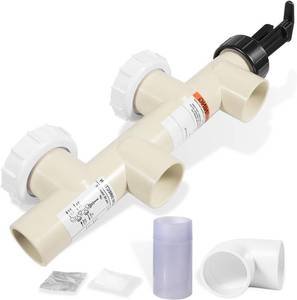 lot 311568 image: Premium PVC Push Pull Slide Valve Replacement for Pentair 263064,Fits FNS Plus FNSP24364860,Quad DE QUAD6080100,Triton II Sand Filters,2 Slip Fit,7.5 Centerline,Union Fittings,Side-Mount Ready
