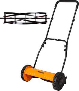 lot 311569 image: Walensee 14-Inch Manual Lawn Mower, 5-Blade Push Reel, 4 Heights