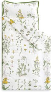 lot 311570 image: Wake In Cloud - Toddler Nap Mat with Pillow and Blanket, 100% Cotton Fabric, for Kids Girls Ages 3 Plus in Daycare Kindergarten Preschool, Sleeping Bag, Botanical Flowers