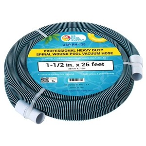 lot 311580 image: U.S. Pool Supply 1-12 x 25 Foot Professional Heavy Duty Spiral Wound Swimming Pool Vacuum Hose with Kink-Free Swivel Cuff, Flexible - Connect to Vacuum Heads, Skimmer, Filter Pump Inlet, Accessories