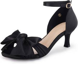 lot 311583 image: Coutgo Womens Kitten Heels Bow Low Heel Sandals Open Toe Ankle Strap Party Wedding Dress Shoes