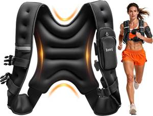 lot 311587 image: Renoj Weighted Vest for Women Men Available in 6lb8lb10lb11lb12lb14lb16lb20lb Fixed Weights for Walking, Running, Training, Exercise, Weight Loss - With Reflective Strips and Storage Pocket