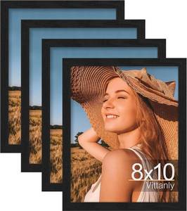 lot 311594 image: Vittanly 8x10 Picture Frames Set of 4, for Wall or Tabletop Display, Black
