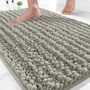 lot 311605 image: Yimobra Bathroom Rugs Non Slip Washable - Ultra Soft Absorbent Chenille Bath Mat, Quick Dry Shaggy Floor Carpet for Tub Shower, Sand Home Decor Accessories, 24x17 Inch
