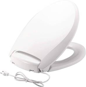 lot 411528 image: Retails for $131 BEMIS Radiance Heated Night Light Toilet Seat will Slow Close and Never Loosen, ELONGATED, Long Lasting Plastic, White, H1900NL 000