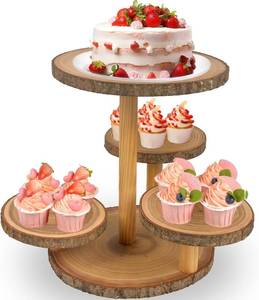 lot 411543 image: Cupcake Stand Display - Wood Dessert Cupcake Stand Party Wedding Cake Stand