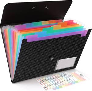 lot 411548 image: SKYDUE Expanding File Folder, Accordion File Organizer with 13 Pockets for A4Letter Sized Paper, Accordion Folder with Labels - Document Receipt Organizer for Office, School, Home