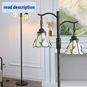 lot 111757 image: Vintage Dimmable Floor Lamp,2 Tiffany Lampshades,65 High,Bronze