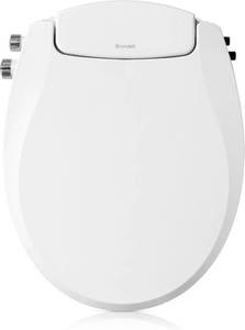 lot 111742 image: Brondell Bidet Toilet Seat Non-Electric Swash Seat, Fits Round Toilets, White   Dual Nozzle System, Ambient Water Temperature   Bidet with Easy Installation