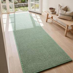 lot 171448 image: Sunfly 2x7 Runner Rug with Non Slip Rubber Backing Sage Green