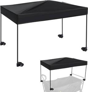 lot 171459 image: Wagon Canopy Cover, Garden Portable Outdoor Push Awning, Stroller Canopy for Garden Wagon, Shopping, Camping, Fits Folded and Collapsible Wagons, 19.7   29.9 Inch