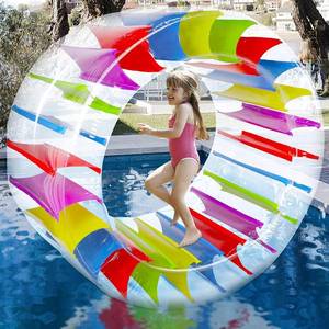 lot 171468 image: Zcaukya 6547 Giant Inflatable Wheel Roller, Colorful Water Rolling Wheel Float for Kids Summer Swimming Pool Parties, Rolling on The Lawn, Indoor Outdoor Fun Toys for Games Supplies
