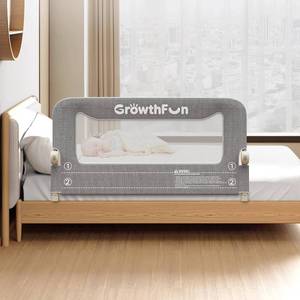 lot 171474 image: Foldable Bed Rail for Toddlers, 47in Reinforced Carbon Steel Frame&Connectors, Breathable Cationic Fabric, Safety Toddler Bed Rails for Queen, King, Twin, Full, No-Tool Setup.