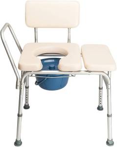 lot 271500 image: 2-in-1 Adjustable Bedside Commode Chair with Bucket for Seniors, White