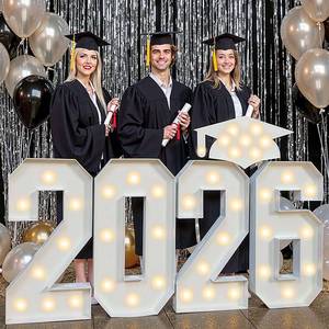 lot 271505 image: 2.3ft Class of 2026 Light Up Numbers Graduation Decorations Large Marquee Letters with Lights Giant Jumbo Foam Board Lighted Sign Big Grad Mosaic 2.3 Feet Tall High School College Party Prom Decor