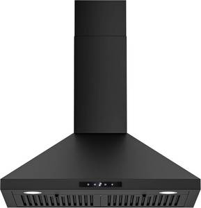 lot 271512 image: Retails for $200 FIREGAS Black Range Hood 30 inch, Convertible Wall Mount Range Hood with Brushless Motor, 450 CFM, 9 Speed Fan, Soft Touch Controls, Permanent Filters, LED Lights, Charcoal Filter included