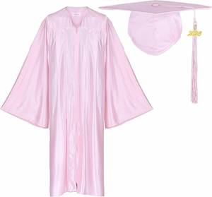 lot 271524 image: Newrara Adult Shiny Graduation Cap and Gown Tassel Set for High School & Bachelor