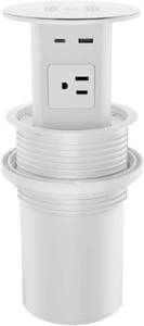 lot 371433 image: Retails for $130 Pop up Outlet,4-inch Hole,4-AC,PD20W USB-C,6ft Cord,White