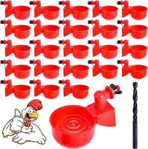 lot 371435 image: Chicken Water Cups,DIY Automatic Chicken Waterer for Poultry-24 Pack