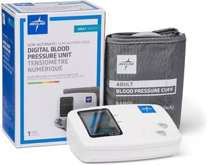 lot 371438 image: Medline Pro Semi-Automatic Adult Standard Size Digital BP Monitor with Hypertension & Heartbeat Detection