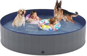 lot 371442 image: Niubya Foldable Dog Pool, Collapsible Plastic Dog Swimming Pool, 72x12in