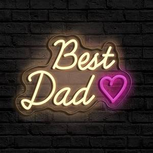 lot 371453 image: Best Dad Neon Sign,Funny Heart Dad Gifts, Perfect Decoration for Bedrooms Living Rooms and Parties,Perfect Gifts for Fathers Day