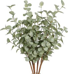 lot 371462 image: 6 Pcs 27 Eucalyptus Stems Greenery Stems Eucalyptus Leaf Spray in Green Silk Plastic Plants Floral Artificial Plants for Home Party Wedding Decoration