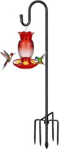 lot 371467 image: COCONUT 62 Shepherds Hooks for Outdoor, Bird Feeder Pole with 5 Prong Base, Adjustable Height Shepherds Hook for Hummingbird Feeder, Bird Feeder, Lightweight Plant, Wind Chimes, Lanterns (1 Pack)
