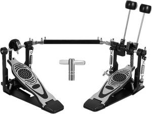 lot 371475 image: Double Bass Pedal, Double Chain Double Bass Drum Pedals, Double Kick Drum Pedal with Patch Suit for Kick Drum