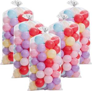 lot 371494 image: 5 Pcs 98 x 59in Extra Large Balloon Bags for Transport, Thickened Reusable Clear Christmas Tree Disposal Bag, Large Balloon Storage Bags for Party Wedding Supplies
