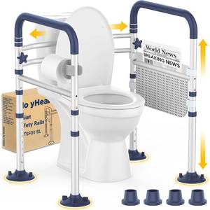 lot 471578 image: Toilet Safety Frame for Seniors, Adjustable Height & Width, 350 lb