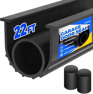 lot 471582 image: Holikme Garage Door Bottom Seal, EPDM Rubber Weather Stripping 22Ft Black
