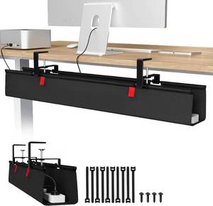 lot 471604 image: Univivi No Drill Under Desk Cable Management Tray, 36 inch Cable Management