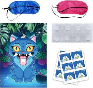 lot 471626 image: Demon Movie Hunters Birthday Decorations, Pin The Tongue on Derpy Party Games, Large Poster 24PCS Stickers for Korea Pop Party Supplies