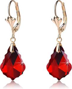 lot 471629 image: Austrian Crystal Baroque Drop Leverback Earrings for Women Fashion 14K Gold Plated Hypoallergenic Jewelry