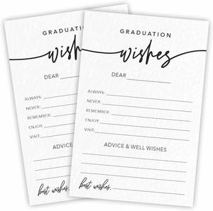 lot 471635 image: 30 Minimalist Graduation Wishes Cards - 4X6 Advice & Wishes Cards, Grad Wish Card, Class Of 2026 Graduation Party Decorations & Supplies - 001