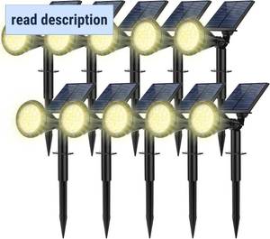 lot 471621 image: Solar Spot Lights Outdoor, 10 Pack Outdoor Solar Lights for Yard, 4 Lighting Mode Solar Landscape Spotlights with Auto OnOff, 2-in-1 Waterproof Wall Lights for Garden, Walkway (Warm White)