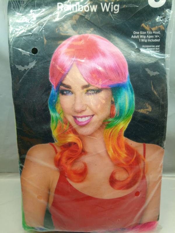 lot 2015 image: Rainbow Wig One Size Fits Most Adult Ages 14 - Retail $16