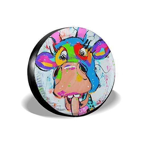 lot 2026 image: Happy Cow Tire Cover Universal Sunscreen Wheel Cover (Cow, 14 inch for Wheel Diameter 23 - 27)