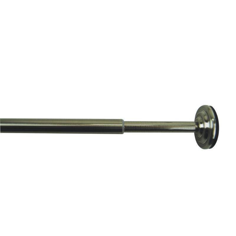 lot 2029 image: Versailles - Tension Curtain Rod  Adjustable Length  Tool-Free Installation from 15  to 24   Silver - Retail $12