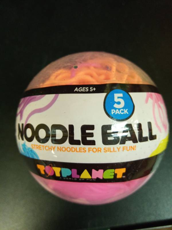 lot 2047 image: Toy Planet Noodle Ball 5-Pack Stretchy Sensory Fidget Toys - Retail $14