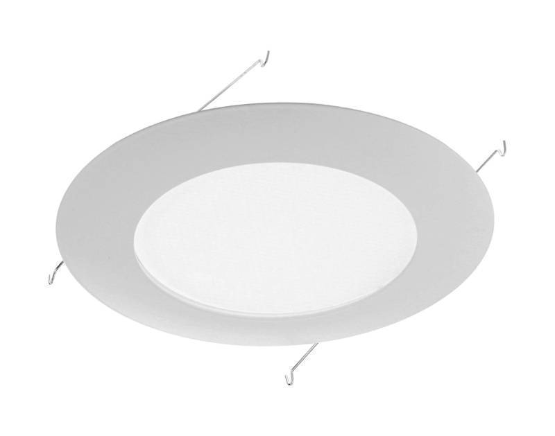 lot 2050 image: NICOR Lighting 6 inch White Recessed Shower Trim with Albalite Lens (17505) Retail $16.34