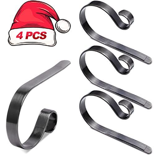 lot 2086 image: Christmas Stocking Holders for Mantle Set 4,Protective Pads Christmas Stocking Holders for Fireplace Mantle,Multi-uses Stocking Hooks for Mantle,Mantel Stocking Holders Clip for Xmas Party Decoration Retail $8.08