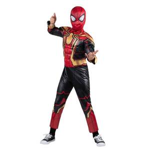lot 2017 image: Halloween Kids Marvel Iron Spider-Man Light Up Muscle Chest Halloween Costume Hooded Jumpsuit- no mask- Small - Retail $35
