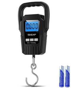 lot 2033 image: Digital Fish Scale Hanging Scale Fishing Scale, SKEAP 110lb50kg Luggage Scale,Fish Weighing Scale, Upgrade Large Handle & Backlit LCD Display, Black,Fishing Gifts for Men,Black - Retail $18