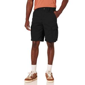 lot 2099 image: Amazon Essentials Mens 10 Classic-Fit Cotton Twill Cargo Shorts, Multiple Pockets (Available in Big & Tall), Black, 38 - Retail $20
