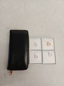 lot 19685 image: Apack PSVO Heart Pendant Necklace And 1 Wallet