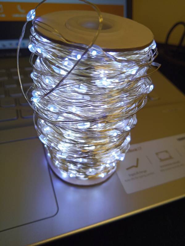 lot 1089 image: LED String Wire Lights Cool White Battery Operated Retail $40.28