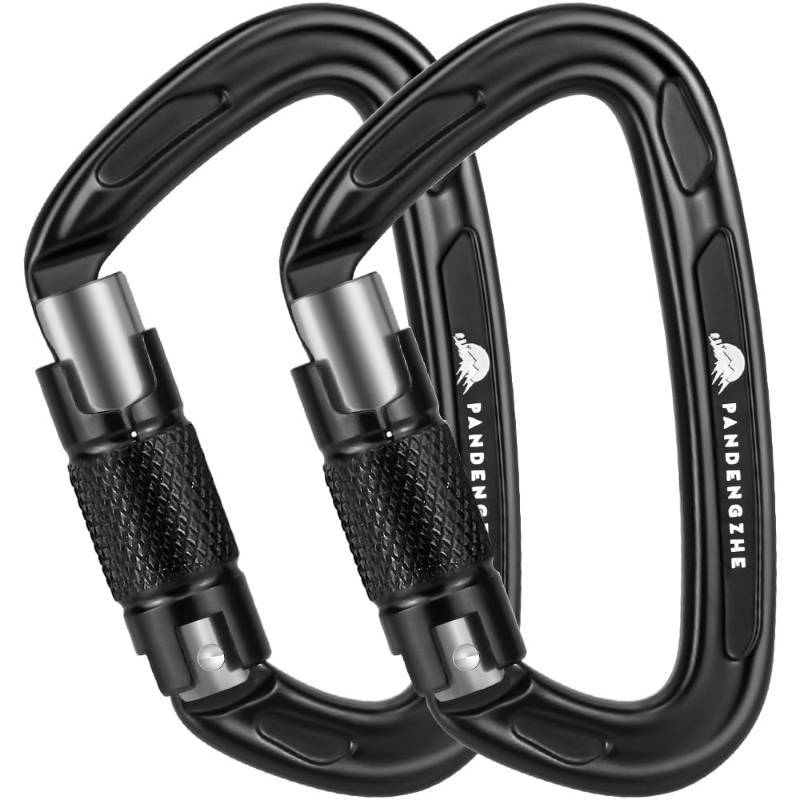 lot 1062 image: DGRENA  Climbing Carabiners, 25KN (5600 lbs) 3.9 Heavy Duty Carabiner Clip, Multipurpose for Rigging, Ropes, Hammocks (2pack) - Retail $17
