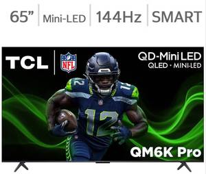 TCL 65" Class - QM6K Pro Series - 4K UHD QD-Mini LED Smart TV tested, works shown in pics - Retail: $700